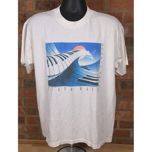 TUF Threads Activewear Piano Wave Studio Gear Large Tshirt Vintage 80s USA